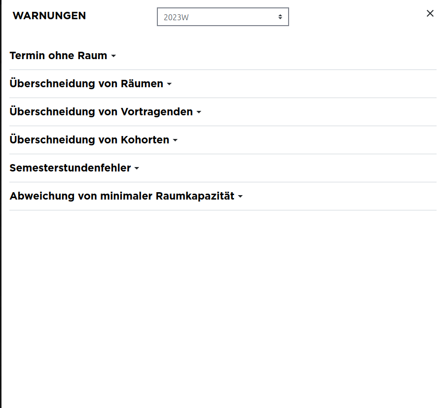 Chronos Anzeige von Warnungen