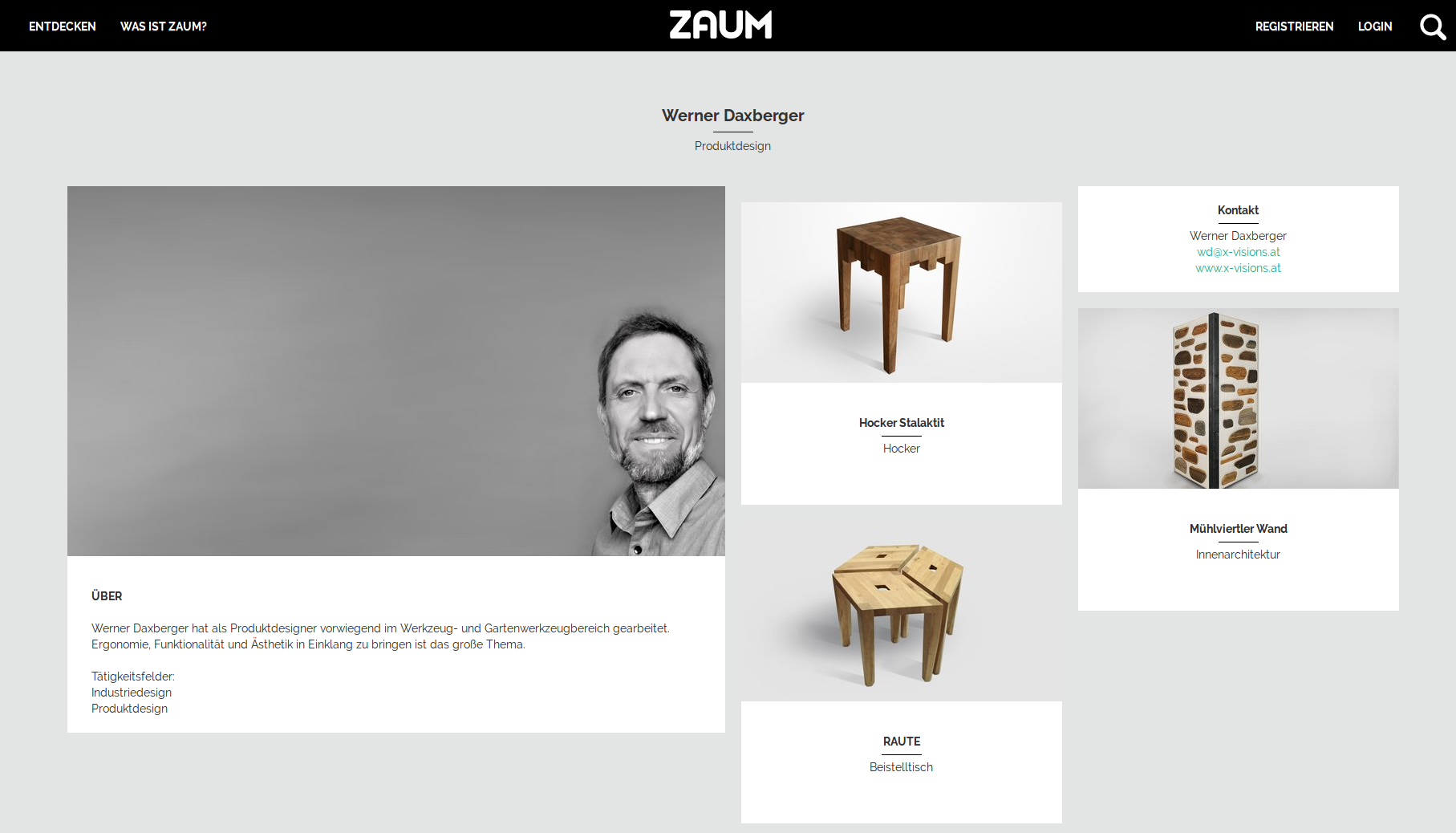 ZAUM online platform for presentation of products and ideas
